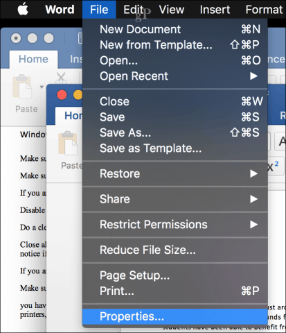 ms word for mac different header on first page